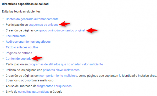 Directrices calidad Google